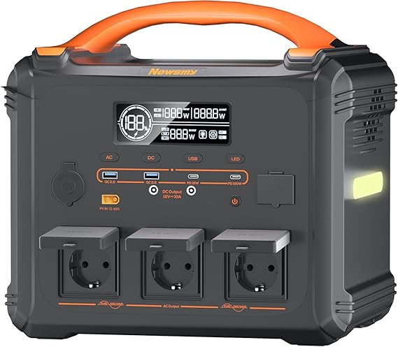 Newsmy S1210 Portable Power Station 2000W Solar Generator 1102.5Wh LMFP Battery for Home Outdoor Emergency Power Supply